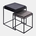 Sagebrook Home 17658-02 Metal, 14"X19"/18"X23" Nested Square Side Tables Set of 2