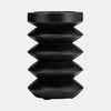 Sagebrook Home 17676-01 Wood, 6" Accordion Candle Holder, Black