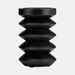 Sagebrook Home 17676-01 Wood, 6" Accordion Candle Holder, Black