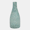 Sagebrook Home 17680-02 Glass, 15" Mosaic Vase, Blue