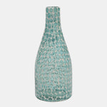 Sagebrook Home 17680-02 Glass, 15" Mosaic Vase, Blue