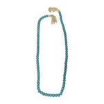 Sagebrook Home 17688-01 Wood, 84" Beaded Garland, Turq