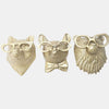 Sagebrook Home 17717 Anima Faces Meta Wall Decor, Set of 3, Gold