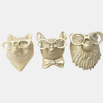 Sagebrook Home 17717 Anima Faces Meta Wall Decor, Set of 3, Gold
