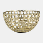 Sagebrook Home 17738 Metal, S/3, 9/10/12" Pierced Bowls, Gold
