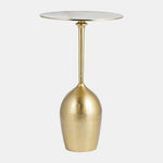 Sagebrook Home 17739 Metal, 13X22", Ova Base Side Table, Gold Kd