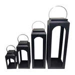 Sagebrook Home 17742 11/16/23/29" Meta Open Lantern, Set of 4, Black