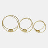 Sagebrook Home 17776-02 Metal 12/14/16" Double Ring Candle Holder Gold Set of 3