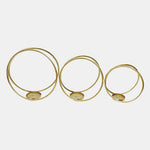 Sagebrook Home 17776-02 Metal 12/14/16" Double Ring Candle Holder Gold Set of 3