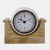 Sagebrook Home 17800 Wood, 7", Lock-On-Stand Table Clock, Nickel