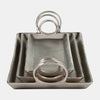 Sagebrook Home 17815 Metal, S/3 24X6/30X8/33X10" Casted Trays, Metallic