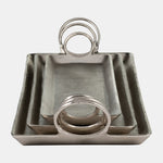 Sagebrook Home 17815 Metal, S/3 24X6/30X8/33X10" Casted Trays, Metallic