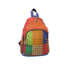 Amerileather Borka Studded Leather Backpack with Patchwork Design