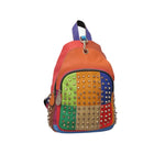 Amerileather Multicolor Backpack with Coin Purse and Studs