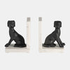 Sagebrook Home 17826 Metal/Marble, 4" Sitting Dog Bookends, Black/White, Set of 2
