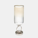Sagebrook Home 17851-01 Glass, 17" Vase With Meta Base Stone Accent, Pearl