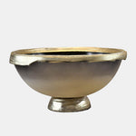 Sagebrook Home 17856 Glass, 15" Bowl With Silver Base, Taupe Nickel