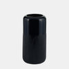 Sagebrook Home 17867-06 Ceramic, 10" Grooved Vase, Navy Blue