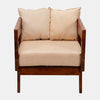 Sagebrook Home 17870 Wood, 26X24" Flatback Chair, Natural/Off-White