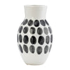 Sagebrook Home 17938-01 Ceramic, 10" Blk Polk-A-Dot Flower Vase, White