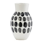 Sagebrook Home 17938-01 Ceramic, 10" Blk Polk-A-Dot Flower Vase, White