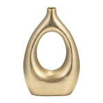 Sagebrook Home 17946 Meta 14" Open Cut Vase, Gold