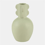Sagebrook Home 17960-02 Ceramic, 9" Eared Vase, Cucumber