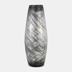 Sagebrook Home 17980-03 Glass, 20" Swir Vase, Black