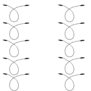 18 Inch Black Alligator Clip Connector Cords (10 Pack)