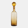 Sagebrook Home 18002-02 Glass, 20" Bottle With Stopper Amber