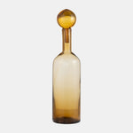 Sagebrook Home 18002-02 Glass, 20" Bottle With Stopper Amber