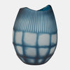 Sagebrook Home 18014-01 Glass, 12" Carved Vase Blue