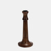 Sagebrook Home 18019-01 Wood, 9" Rustic Taper Candleholder, Dark Brown