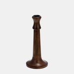Sagebrook Home 18019-01 Wood, 9" Rustic Taper Candleholder, Dark Brown