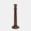 Sagebrook Home 18019-02 Wood, 12" Rustic Taper Candleholder, Dark Brown