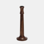 Sagebrook Home 18019-02 Wood, 12" Rustic Taper Candleholder, Dark Brown
