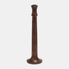 Sagebrook Home 18019-03 Wood, 15" Rustic Taper Candleholder, Dark Brown