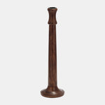 Sagebrook Home 18019-03 Wood, 15" Rustic Taper Candleholder, Dark Brown