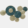 Sagebrook Home 18088 Metal, 29" Multi-Disc Wall Decor, Teal/Gold