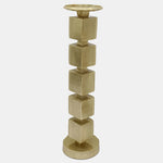 Sagebrook Home 18210-02 Metal, 18" Stacked Cubes Candleholder, Gold