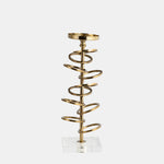 Sagebrook Home 18211-04 Metal, 12" Ring Toss On Acrylic Candleholder, Gold