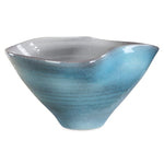 Uttermost Blue Crest Ceramic Bowl 17 Inch Wide Decorative Porcelain Accent
