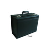 Executive Black Leather Briefcase with Laptop Sleeve and File Dividers
