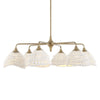 White Beaded Pendant Light with Gold Finish