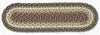 Earth Rugs Taupe Dark Brown Cactus Oval Stair Tread 27x8.25 Braided Jute
