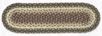 Earth Rugs Cactus Taupe Dark Brown Oval Braided Stair Tread 27"x8.25"