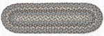 Taupe/Ivory/Light Blue Oval Braided Jute Stair Tread 27" by Earth Rugs
