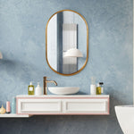 Decorative Modern Oval Wall Mirror in Gold Finish – Uttermost Varina
