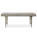 Uttermost Imperial Bench-Light Taupe Tufted Cushion with Satin Champagne Iron Frame