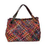 Amerileather Cybil Woven Handbag – Top Grain Cowhide Leather Purse with Intricate Basket Weave and Everyday Elegance